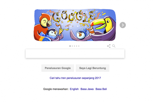 Malam Tahun Baru 2017, Google Pasang Doodle Berseri