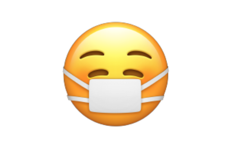 Ilustrasi emoji wajah dengan masker.