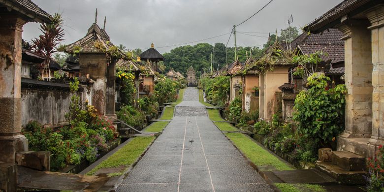 A photo of Penglipuran traditional village in Bali. 