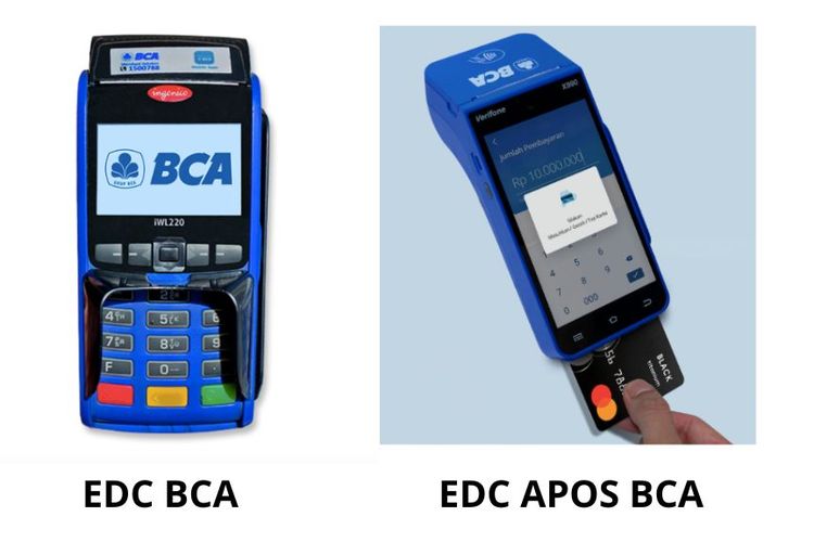 Tampilan EDC BCA biasa dengan EDC APOS BCA.