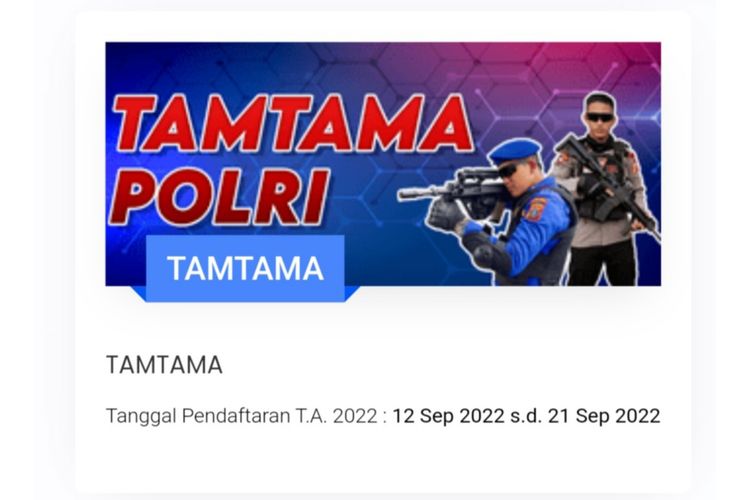 Pendaftaran penerimaan Tamtama Polri 2023 posisi Brimob dan Polair