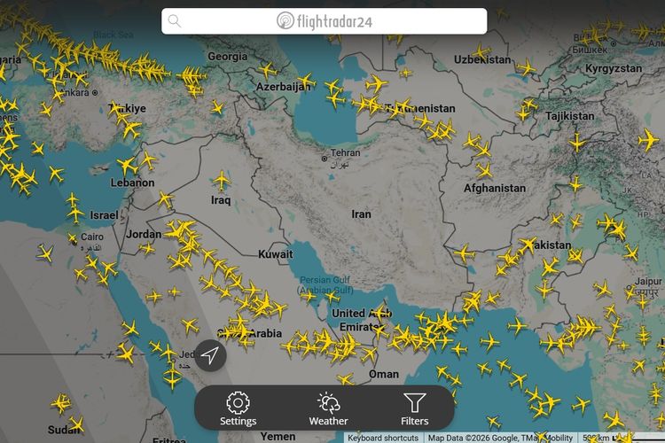AS Pertimbangkan Perang Lagi, Wilayah Udara Iran Tiba-tiba Kosong