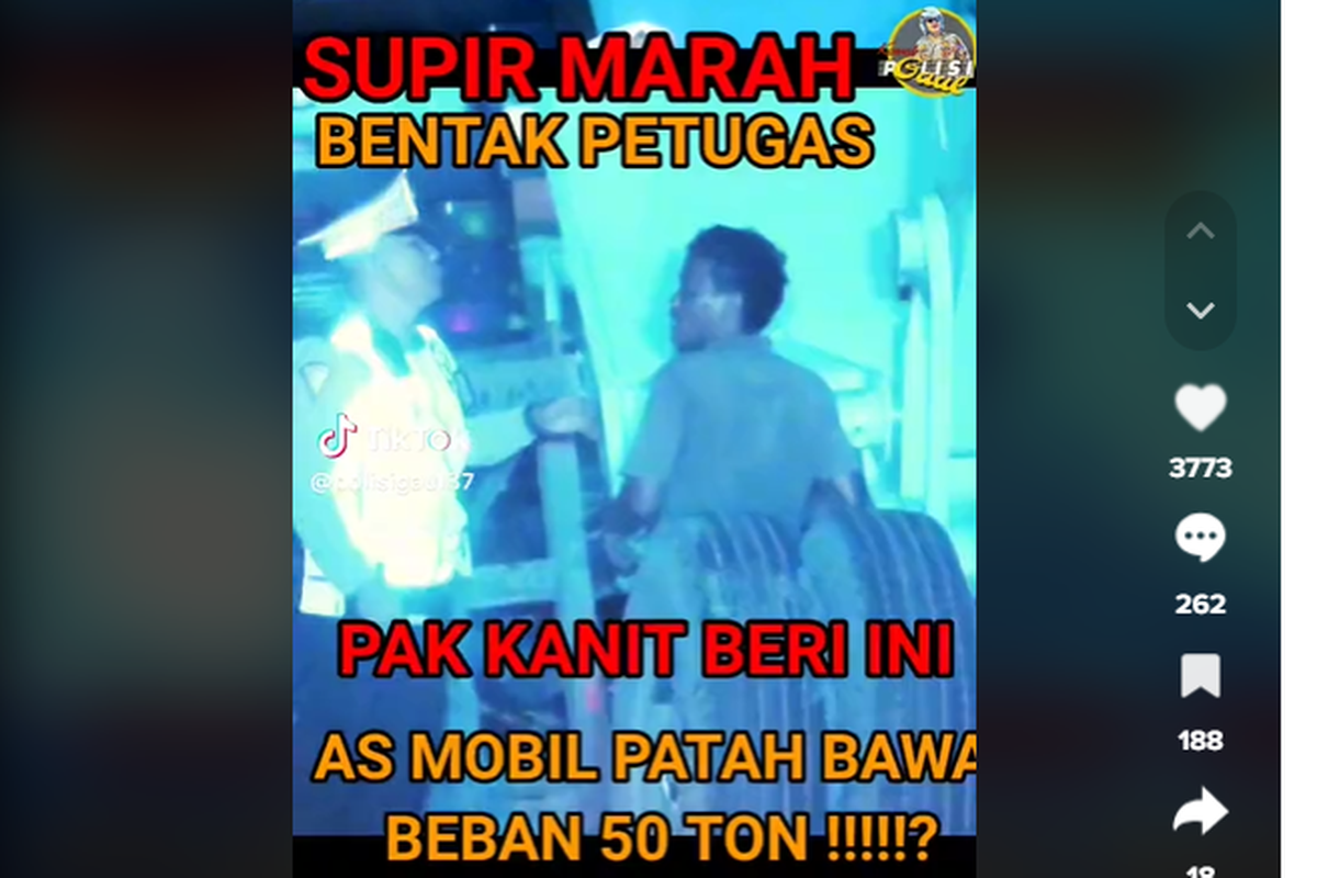 Video sopir truk ngamuk saat akan ditilang