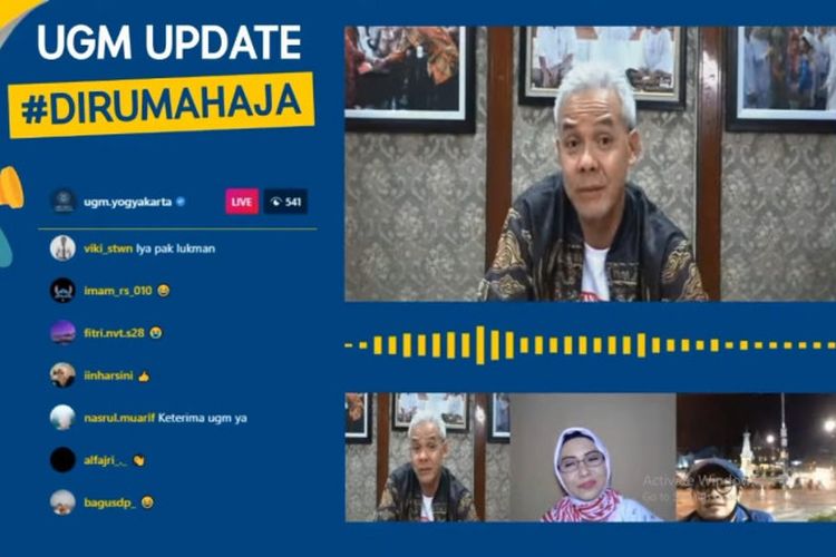 Bincang Alumni UGM Update bersama Ganjar Pranowo pada Kamis (20/8/2020) malam.