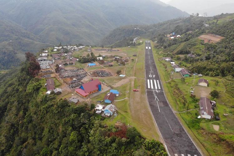 Tampak Keadaan Distrik Kiwirok setelah warganya memilih mengungsi ke Oksibil, Pegunungan Bintang, Papua