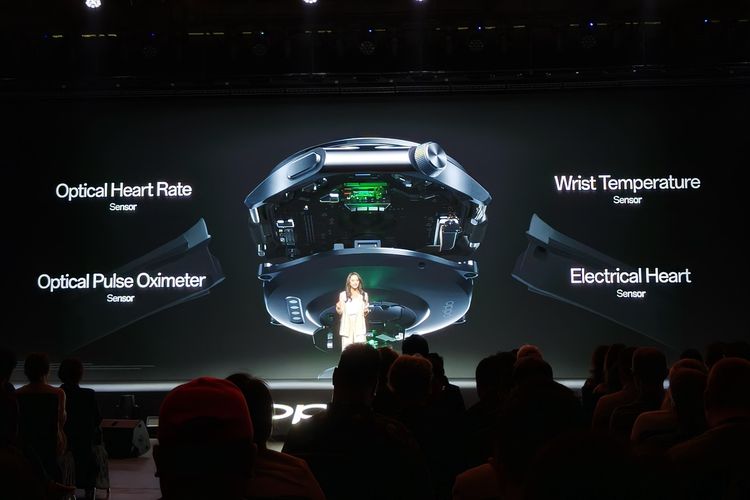 Sensor-sensor yang disematkan dalam Oppo Watch X2.