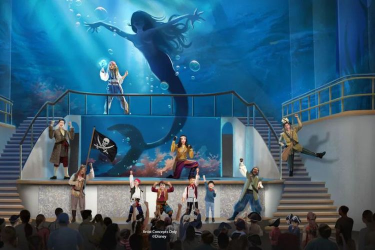 Pertunjukan Captain Jack Sparrow & the Siren Queen. 