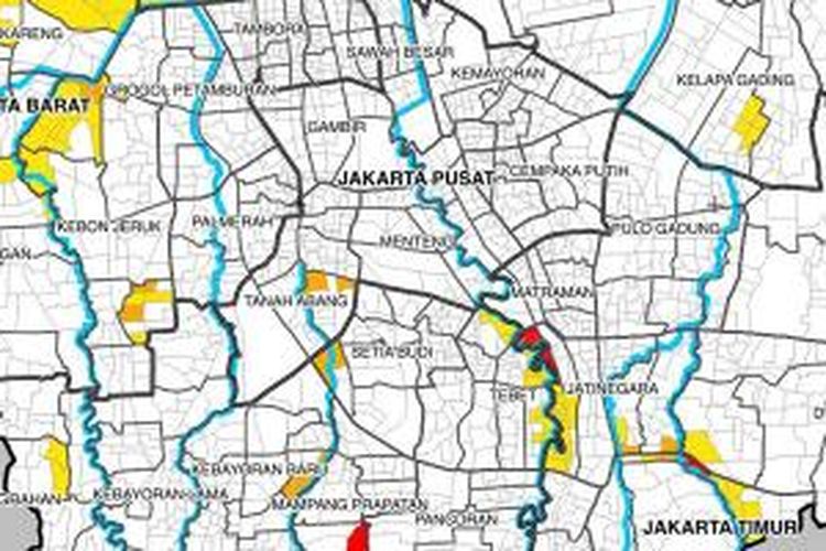 Peta terdampak banjir dari BPBD per 30 Januari 2014