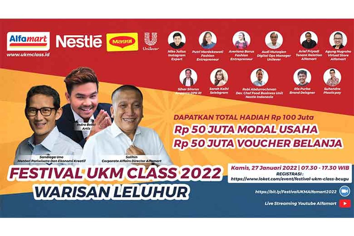 Poster acara Festival UKM Class Alfamart 2022 ?Warisan Leluhur? yang diinisiasi Alfamart dan Nestle. 