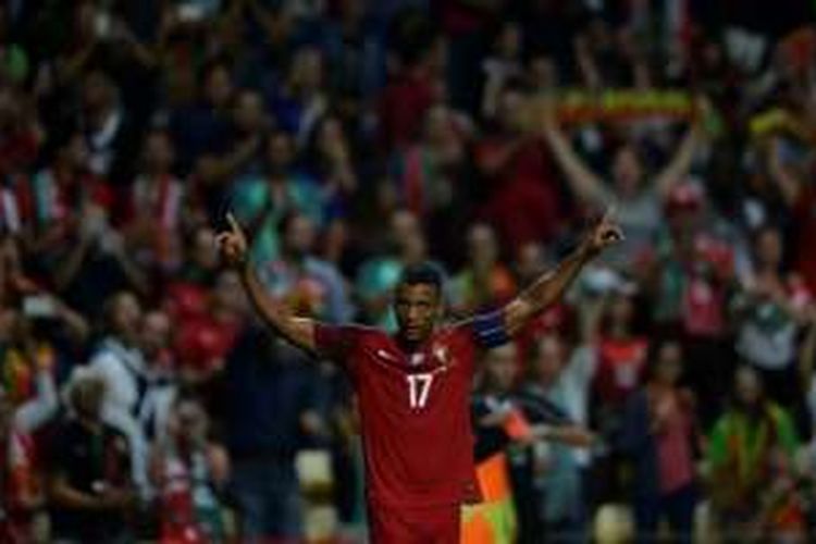 Nani menjadi bintang kemenangan Portugal atas Gibraltar di Stadion Bessa, Kamis (1/9/2016). 