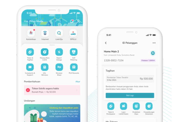 Ilustrasi tampilan PLN Mobile