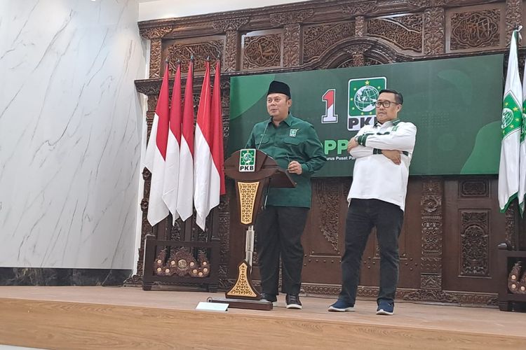 Ketua DPP PKB Cucun Syamsurijal dalam jumpa pers di kantor DPP PKB, Jakarta Pusat, Kamis (7/9/2023). 