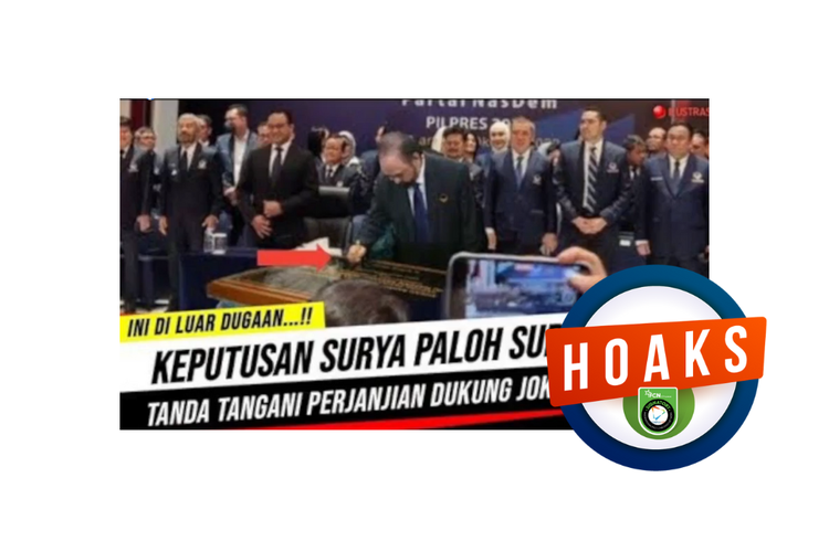 Hoaks, Surya Paloh menandatangani perjanjian mendukung Jokowi tiga periode