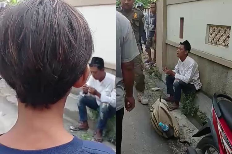 Kolase bidik layar video residivis kasus pedofilia yang diamankan warga pada Kamis (9/2/2023) pagi. Pelaku diduga hendak menculik bocah pemulung.