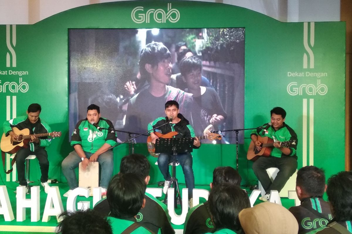 Geng Ojol, group band ojek online gabungan Grab dan Go-Jek, Kamis (25/5/2018)