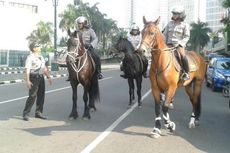 Enam Kuda Polisi Ikut Patroli di Sekitar KPU