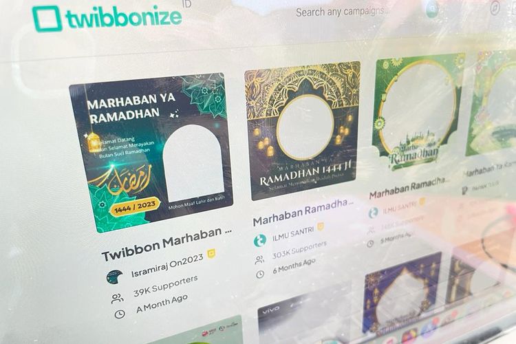 Kumpulan Twibbon Ramadhan 2023 yang tersedia di Twibbonize.