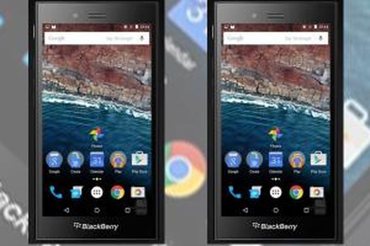 Smartphone BlackBerry Z3 yang dipasangi OS stok Android M.