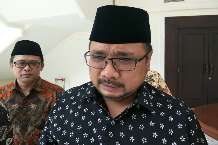 Ketua Umum GP Ansor Yaqut Cholil Qoumas di Kantor Wapres, Jakarta