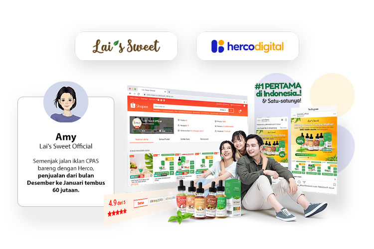 Herco Digital membantu jenama Lais Sweet mencapai tujuan pemasarannya dengan menggunakan iklan collaborative performance advertising solutions (CPAS). 