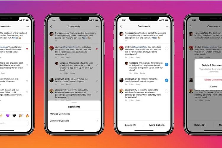 Fitur hapus banyak komentar di Instagram dalam satu waktu.