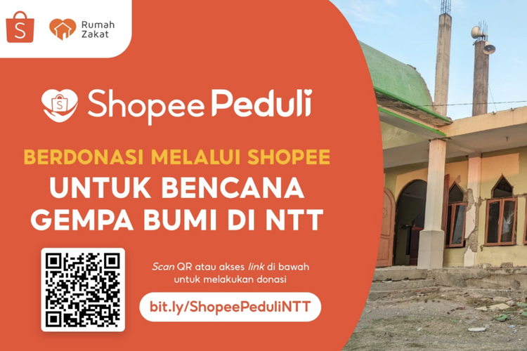 Shopee Buka Donasi untuk Korban Gempa NTT, Masih Dibuka hingga September