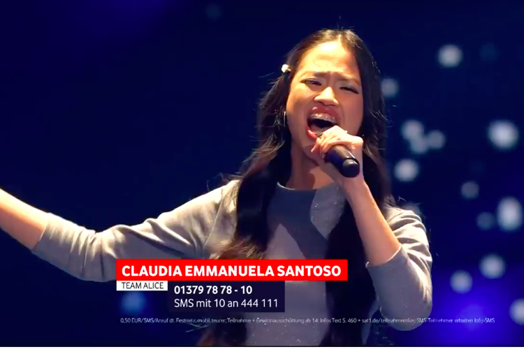 Claudia Emmanuela Santoso tampil di babak semifinal The Voice of Germany.