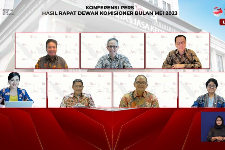 Konferensi pers Hasil Rapat Dewan Komisioner Bulanan OJK, Selasa (6/6/2023).