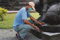 Abu Vulkanik di Candi Gedongsongo Belum Bisa Dibersihkan