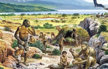Ilustrasi kehidupan ekonomi manusia purba masa bercocok tanam