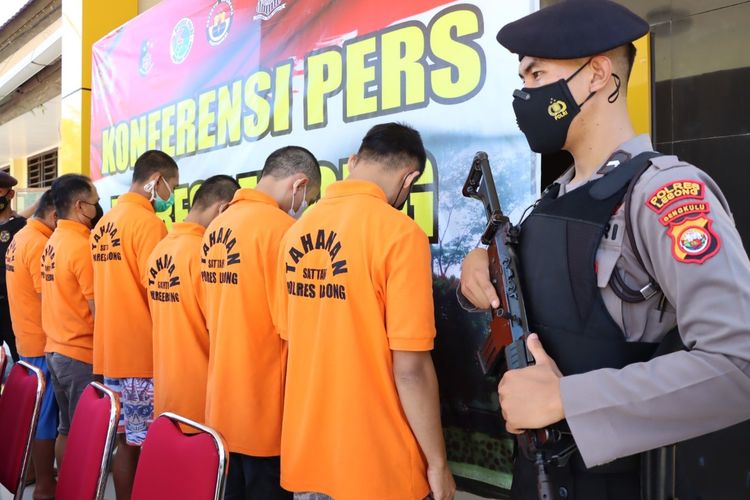 Polres Lebong, Polda Bengkulu menggelar konfrensi pers sejumlah kasus yang berhasil diungkap