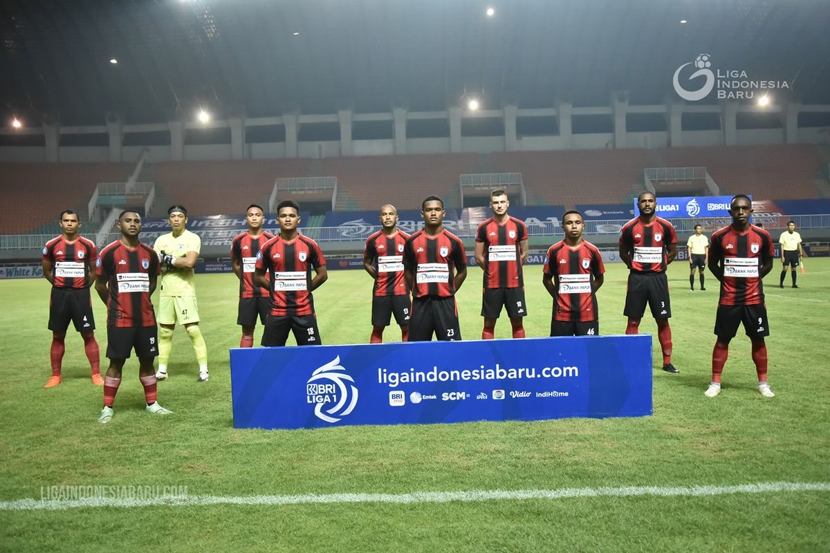 Starting eleven Persipura Jayapura pada laga kedua Liga 1 2021-2022 melawan Persita Tangerang yang berakhir dengan skor 2-1 di Stadion Pakansari Bogor, Sabtu 928/8/2021) malam.