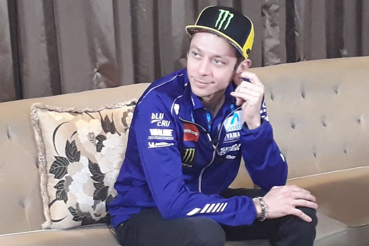 Valentino Rossi saat berada di Jakarta, Jumat (26/1/2018).