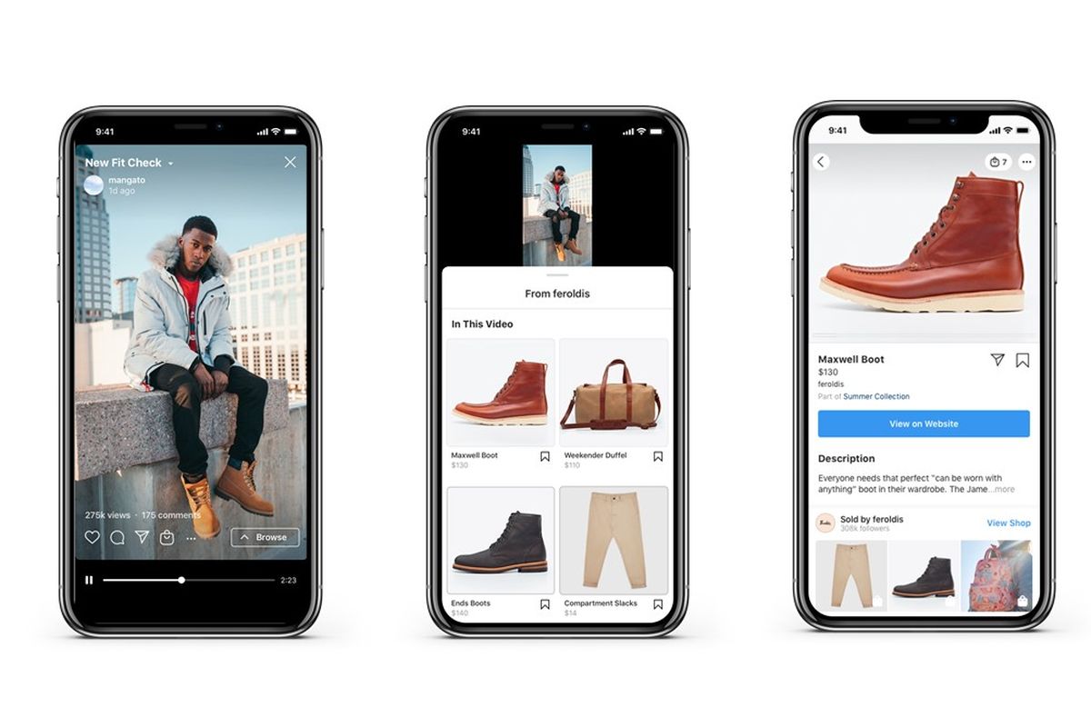 Fitur belanja Instagram Shopping.