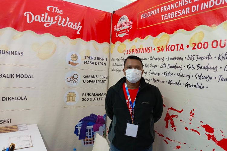 Lutfi, Manajer Operasional Laundry The Daily Wash pada Indonesia Licensi Expo 2023 di JIExpo, Kemayoran pada Jum'at (13/10/2023)