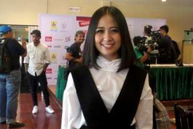 Vokalis Astrid dalam jumpa pers Pesta Rakyat: Konser Kemerdekaan di Resto Laguna, Senayan, Jakarta Pusat, Senin (15/8/2016).