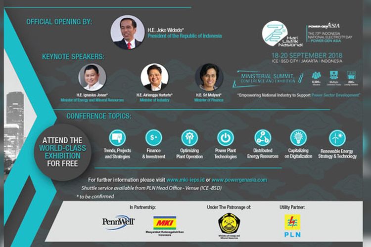 Pameran Power Gen Asia 2018 dalam rangka memperingati Hari Listrik Nasional ke-73