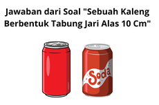 Jawaban dari Soal "Sebuah Kaleng Berbentuk Tabung Jari Alas 10 Cm"