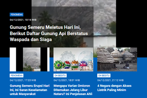 [POPULER SAINS] Daftar Gunung Api Berstatus Siaga dan Waspada | Negara dengan Akses Listrik Paling Minim