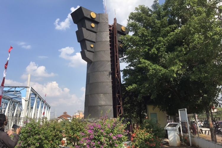 Monumen Kali Bekasi, Jalan Ir Juanda, Bekasi. Gambar diambil pada Jumat (14/8/2020).