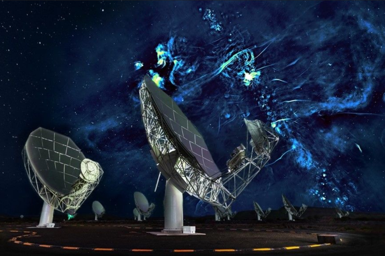 Teleskop MeerKAT di Afrika Selatan 