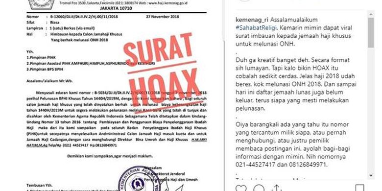 Hoaks Jemaah Haji Khusus Diminta Untuk Melunasi Ongkos Naik Haji Halaman All Kompas 