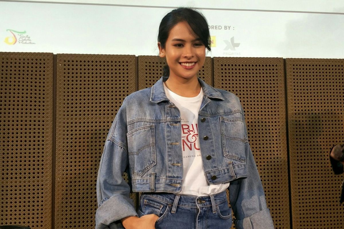 Artis peran dan penyanyi Maudy Ayunda dalam jumpa pers di Grand Indonesia, Jakarta Pusat, Rabu (3/7/2019).