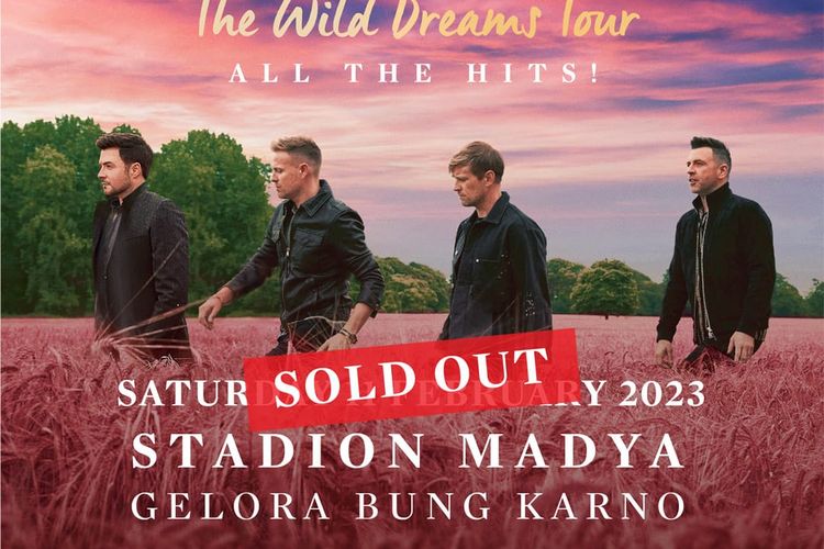 Tiket konser Westlife bertajuk The Wild Dreams Tour 2023 Jakarta secara resmi telah habis terjual (sold-out). 
