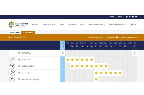 Jadwal Pertandingan Atlet Indonesia di Asian Games, 28 Agustus 2018