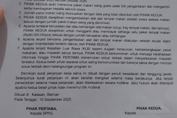 Geger Surat Perjanjian Rahasiakan Keracunan MBG di Sleman, Ini Kata Bupati dan Disdik