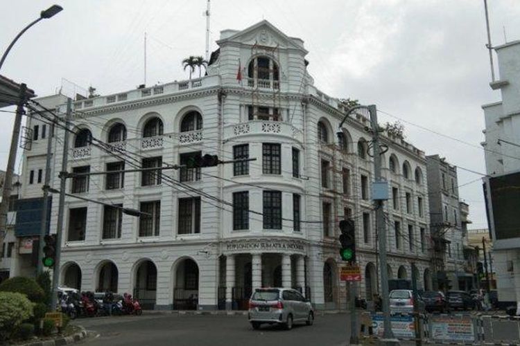 Suasana Gedung London Sumatera atau Gedung Lonsum merupakan gedung peninggalan zaman kolonial Belanda di Kota Medan, pada hari Selasa (25/6/2019). 