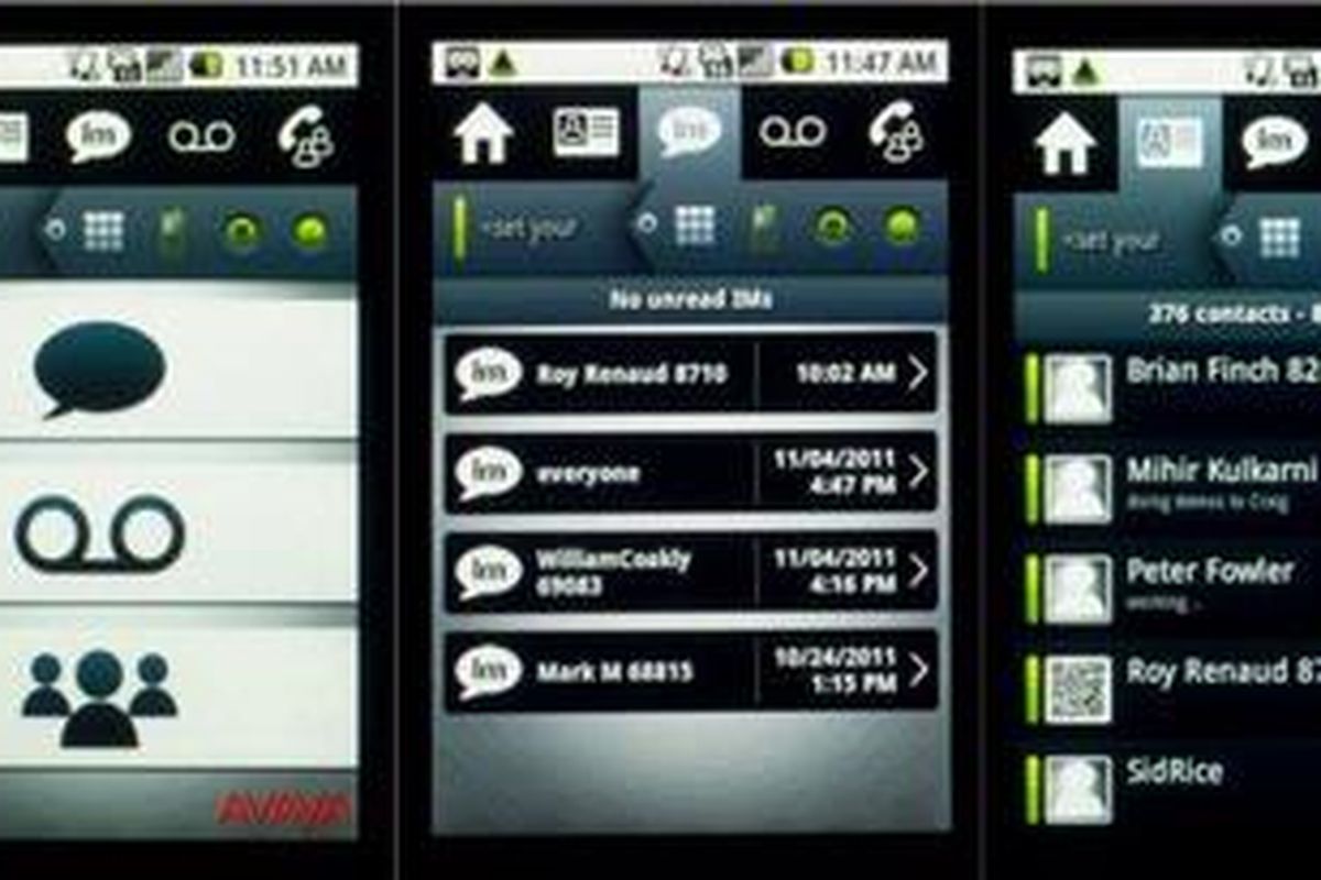 Screenshot one-X Mobile Preferred for IP Office