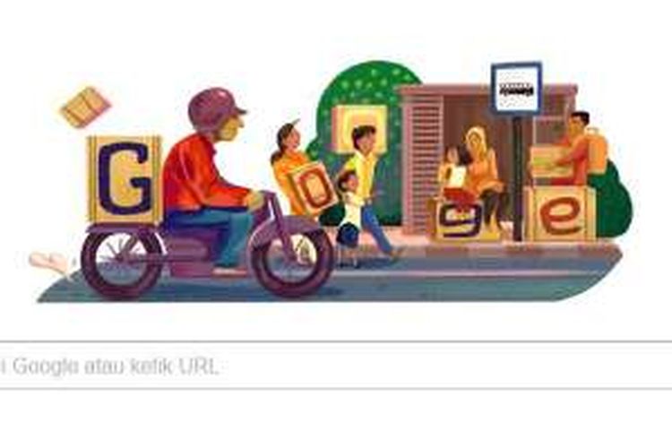 Google memajang doodle Musim Mudik 2016