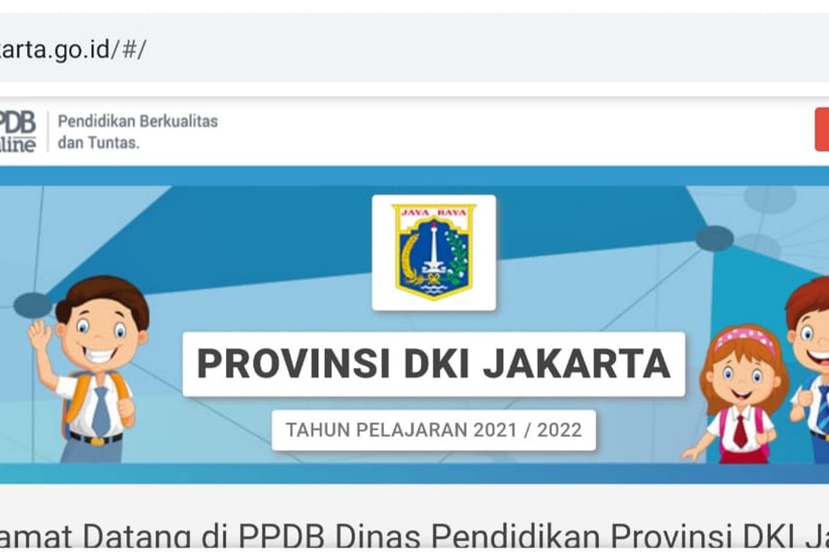 Laman PPDB Jakarta 2021 online, 